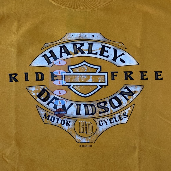 Harley-Davidson tee shirt Mens Large Yellow - Picture 8 of 8